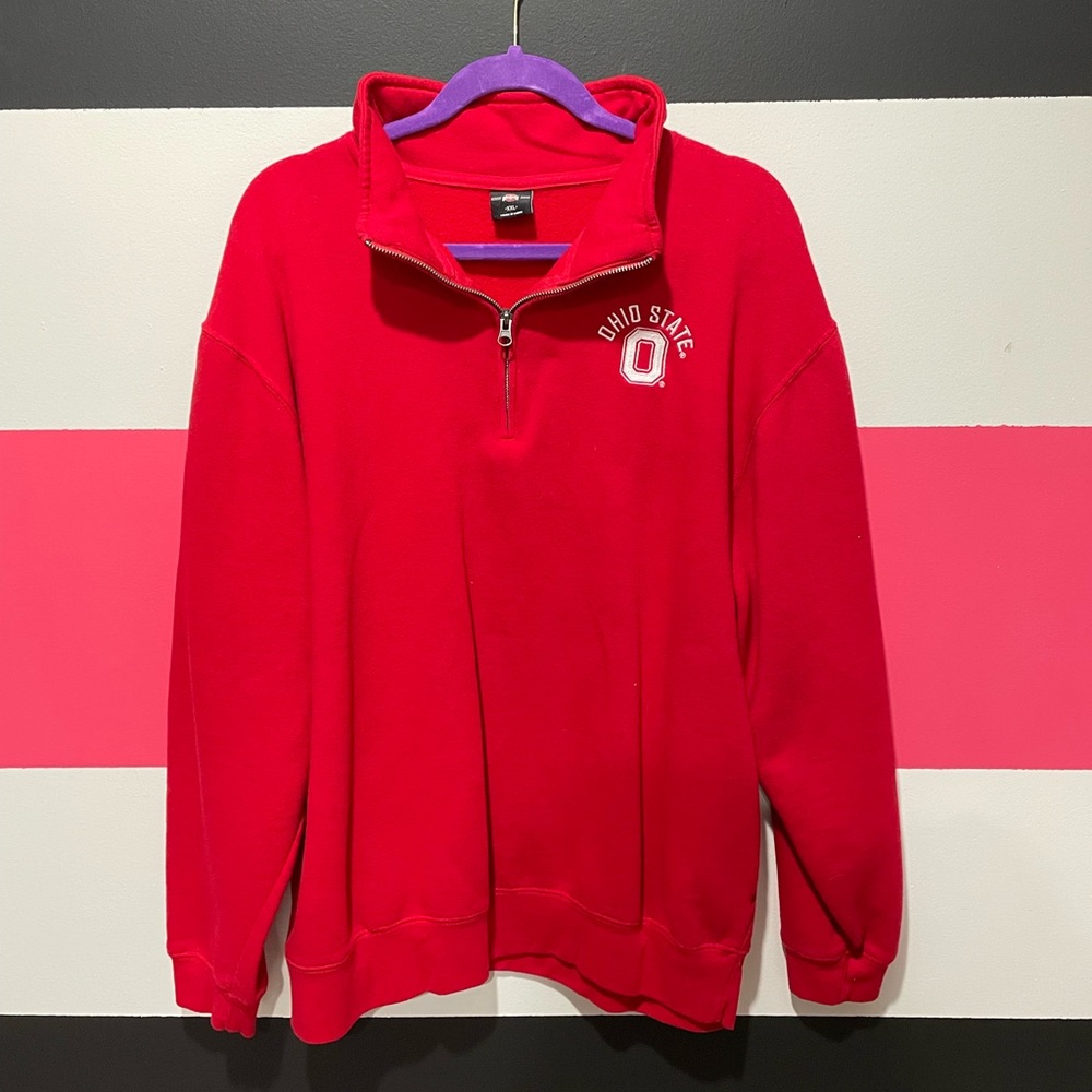 Red Ohio State XXL Quarter Zip Sweatshirt